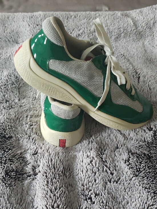 Prada Green and White Athletic Sneakers main image 4